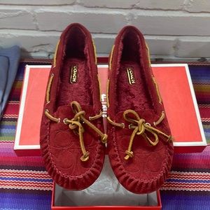 Coach Antonia Suede and Shearling Rouge